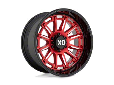 XD Phoenix Candy Red Milled with Black Lip 4-Wheel Kit; 20x9; 0mm Offset