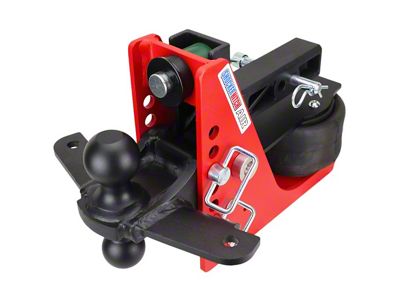Shocker Hitch 14K Air Ride Hitch and Black Combo Sway Bar Tab Ball Mount for 2-Inch Receiver Hitch; 0.50 to 4.50-Inch Drop (Universal; Some Adaptation May Be Required)