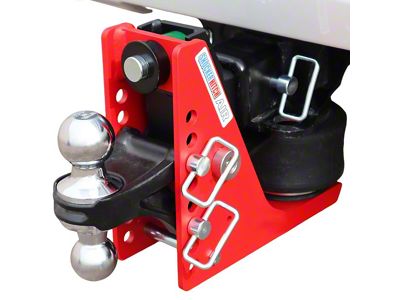 Shocker Hitch 14K Air Ride Hitch and Chrome Combo Ball Mount for 2.50-Inch Receiver Hitch; 0.50 to 4.50-Inch Drop (Universal; Some Adaptation May Be Required)