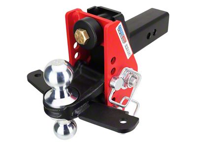 Shocker Hitch Impact 14K Cushion Hitch and Chrome Combo Sway Bar Tab Ball Mount for 2.50-Inch Receiver Hitch; 4-Inch Rise to 4-Inch Drop (Universal; Some Adaptation May Be Required)