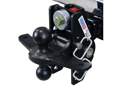 Shocker Hitch Impact 20K Cushion Hitch and Black Combo Sway Bar Tab Ball Mount for 2-Inch Receiver Hitch; 4-Inch Rise to 4-Inch Drop (Universal; Some Adaptation May Be Required)