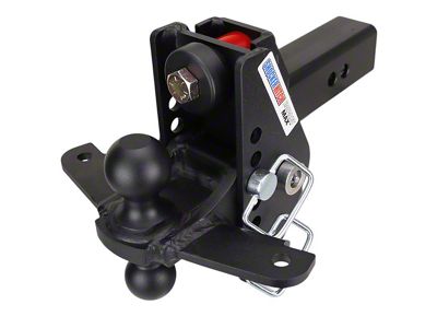 Shocker Hitch Impact 20K Cushion Hitch and Black Combo Sway Bar Tab Ball Mount for 2.50-Inch Receiver Hitch; 4-Inch Rise to 4-Inch Drop (Universal; Some Adaptation May Be Required)
