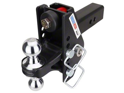 Shocker Hitch Impact 20K Cushion Hitch and Chrome Combo Ball Mount for 2.50-Inch Receiver Hitch; 4-Inch Rise to 4-Inch Drop (Universal; Some Adaptation May Be Required)