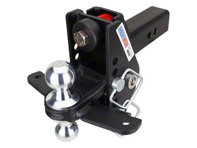 Shocker Hitch Impact 20K Cushion Hitch and Chrome Combo Sway Bar Tab Ball Mount for 2.50-Inch Receiver Hitch; 4-Inch Rise to 4-Inch Drop (Universal; Some Adaptation May Be Required)
