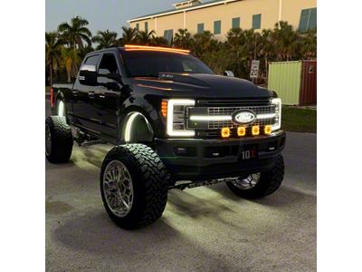 Sick Diesel FLY BAR Roof Clearance Light Bar; Amber; Black Frame (Universal; Some Adaptation May Be Required)