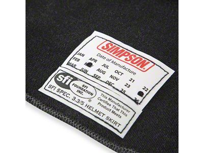 Simpson SFI 5 Carbon X Removable Helmet Skirt; Black