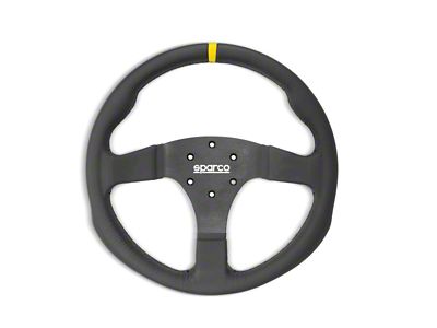Sparco Steering Wheel R350B Leather w/ Button - 015R350PLO