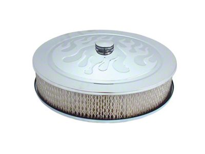 Spectre Air Cleaner 14in. x 3in. Flamed Chrome - White - 4758