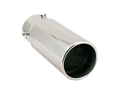 Spectre Flat Pencil Style Exhaust Tip; 4-Inch; Polished (Fits 2 to 3-Inch Tailpipe)