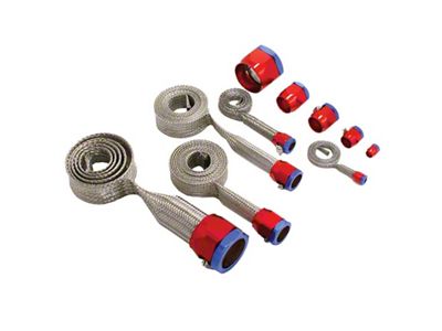 Spectre MagnaBraid 304SS Braided Sleeving Kit - Red/Blue End Caps - 7490