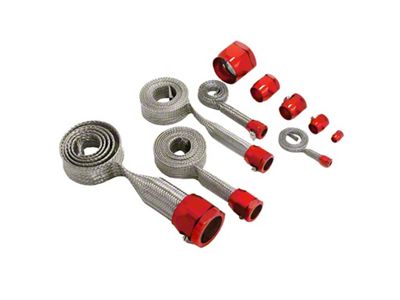 Spectre MagnaBraid 304SS Braided Sleeving Kit - Red End Caps - 7492
