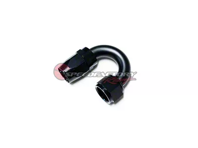 SpeedFactory Racing 180-Degree Hose End Fitting; 12AN; Black Anodized