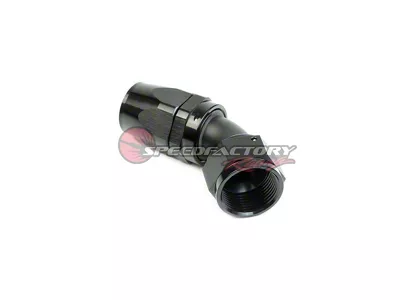 SpeedFactory Racing 45-Degree Hose End Fitting; 10AN; Black Anodized