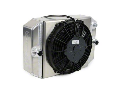 SpeedFactory Racing Aluminum Race Radiator with Shroud; 32mm Inlet/32mm Outlet (Universal; Some Adaptation May Be Required)