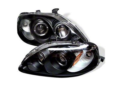 Spyder Auto Honda Civic 99-00 Projector Headlights LED Halo Black High - 5010933