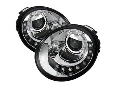Spyder Auto Volkswagen Beetle 1998-2005 Projector Headlights DRL Chrome PRO-YD-VB98-DRL-C - 5080554