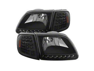 Xtune Ford F150 97-03 Crystal Headlights w/ Clear LED Corners - 5014184