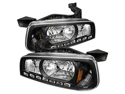 Xtune Dodge Charger 06-10 1Pc LED Crystal Headlights Black HD-ON-DCH05-1PC-LED-BK - 5017635