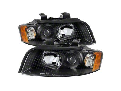 Xtune A4 02-05 Halogen Only Crystal Headlights Black HD-JH-AA402-AM-BK - 9025938