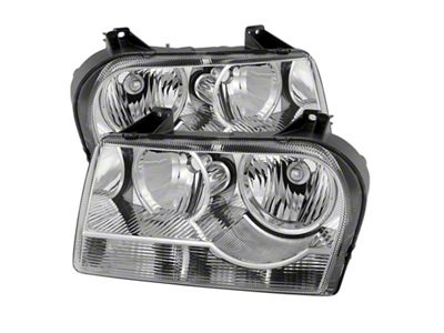 Xtune Chrysler 300 05-08 Halogen Non-Projection Style Only Crystal Headlights - 9026430