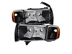 OEM Headlights Black (1999-2002 Dodge Ram Sport Model Only)