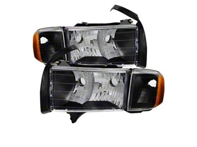 Xtune Dodge Ram Sport Model Only 1999-2002 OEM Headlights Black - 9032158