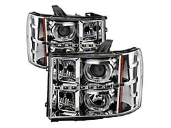 Xtune GMC Sierra 1500/2500/3500 07-13 Projector Headlights LED Halo- Chrome - 9032288