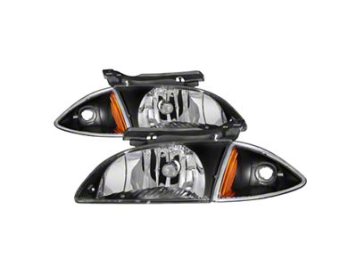 Xtune Chevy Cavalier 00-02 Corner Lamp & Headlights 4pcs set-Black - 9036705