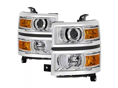 Xtune Chevy Silverado 1500 14-15 Halogen Projector Headlight Chrome - 9040122