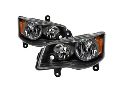 Xtune 11-17 Dodge Grand Caravan OEM Style Headlights - Black - 9042492