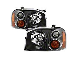 Xtune 01-04 Nissan Frontier OEM Headlights - Black HD-JH-NF01-AM-BK - 9042768