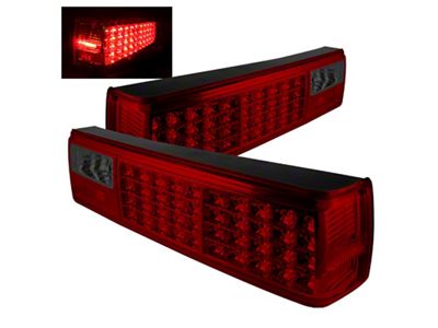 Xtune Ford MUStang 87-93 LED Tail Lights Red Smoke ALT-ON-FM87-LED-RS - 5012999