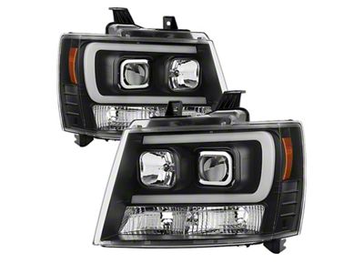 Spyder Auto 07-14 Chevy Suburban/1500/2500/Tahoe V2 Projector Headlights Blk PRO-YD-CSUB07V2-DRL-BK - 5082565