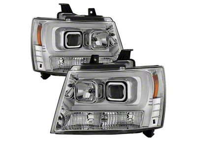 Spyder Auto 07-14 Chevy Suburban/1500/2500/Tahoe V2 Projector Headlights Chrome PRO-YD-CSUB07V2-DRL-C - 5082572