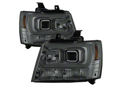 Spyder Auto 07-14 Chevy Suburban/1500/2500/Tahoe V2 Projector Headlights Smoke PRO-YD-CSUB07V2-DRL-SM - 5082589