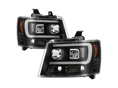 Spyder Auto 07-14 Chevy Suburban/1500/2500/Tahoe V2 Projector Headlights All Blk PRO-07V2-DRL-BKV2 - 5085986