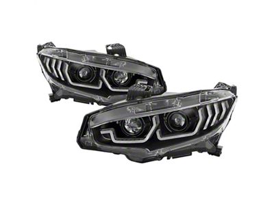 Spyder Auto 16-18 Honda Civic 4Dr w/LED Seq Turn Sig Lights - 5086099