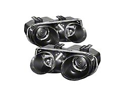 Projector Headlights LED Halo - Black High (98-01 Acura Integra)