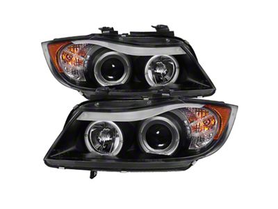Spyder Auto BMW E90 3-Series 06-08 Projector LED Halo Amber Reflctr - 5009005