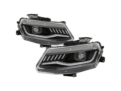 Spyder Auto Chevy Camaro 16-18 Halogen Model Projector Headlights Black PRO-CCAM16HALSI-SEQ-BK - 5087331