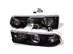 Projector Headlights LED Halo Blk (98-04 Chevy S10)