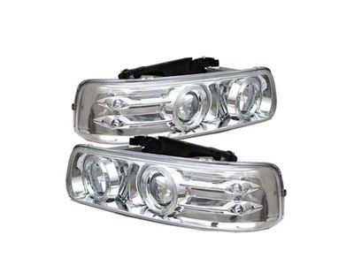 Spyder Auto Chevy Silverado 1500/2500 99-02Projector Headlights LED Halo LED Chrome - 5009609