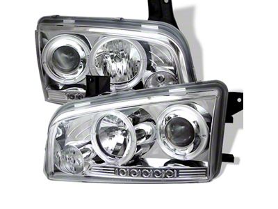 Spyder Auto Dodge Charger 06-10 Projector Headlights Halogen Model- LED Halo - 5009746