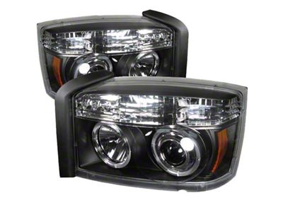 Spyder Auto Dodge Dakota 05-07 Projector Headlights LED Halo Black High - 5009760