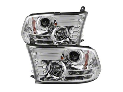 Spyder Auto Dodge Ram 13-15 Projector Headlights Light Bar DRL Chrome - 5080905