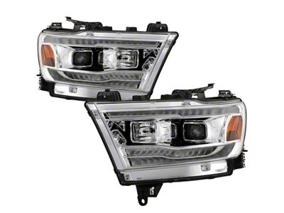 Spyder Auto Dodge Ram 19-20 Halogen Model Projector Headlights Chrome PRO-YD-DR19HALSI-SEQ-C - 5087409