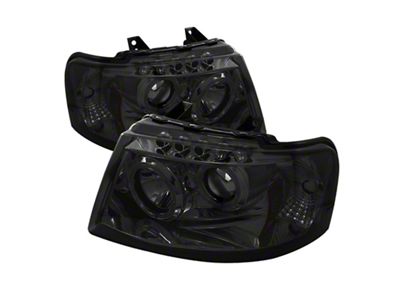 Spyder Auto Ford Expedition 03-06 Projector Headlights LED Halo LED Smke - 5033918