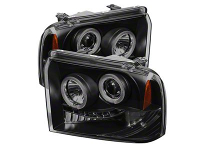 Spyder Auto Ford F250/350 05-07 Projector Headlights LED Halo LED Blk - 5078483
