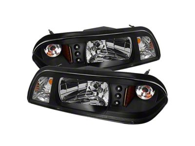 Spyder Auto Ford Mustang 87-93 1PC LED Replaceable LEDs Crystal Headlights Black - 5012531