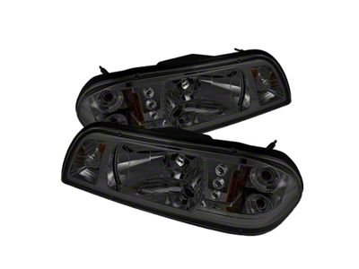 Spyder Auto Ford Mustang 87-93 1PC LED Replaceable LEDs Crystal Headlights Black - 5016805